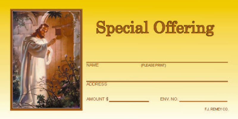 #326 - Christ Knocking Special Offering Envelopes | Full Color Catholic Church Envelopes