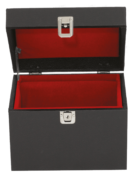 Compact Black Chalice Travel Case with Red Velvet Interior