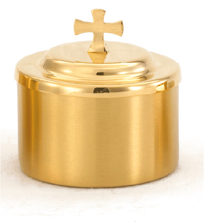24K Satin Gold Host Box with Cross