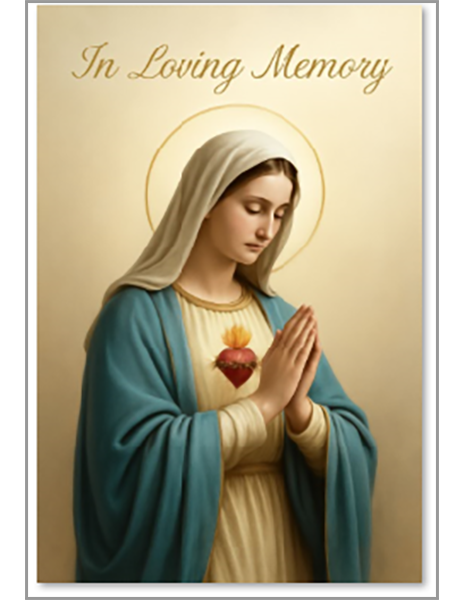 MC 36 Stock Mass Card – Immaculate Heart of Mary | Catholic Mass Cards for Parishes