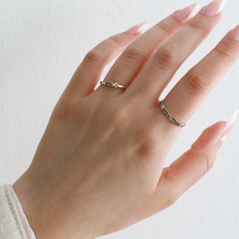 Ichthys All Around Ring- Sterling Silver (Made to Order Ships in 2-3 weeks)