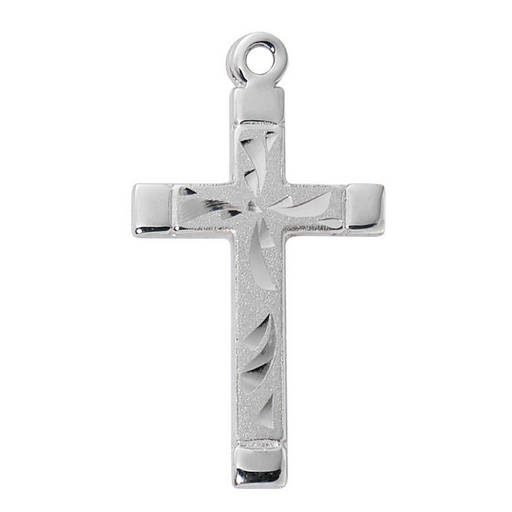 3/4" Sterling Silver Engraved Cross