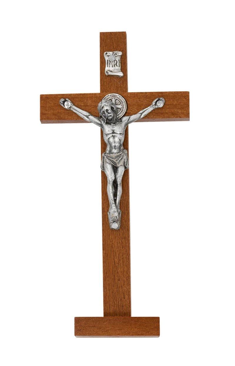 5.5" Brown Standing St. Benedict Crucifix, Bagged – Made in Italy