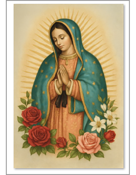 MC 39 Stock Mass Card – Our Lady of Guadalupe | Catholic Mass Cards for Parishes