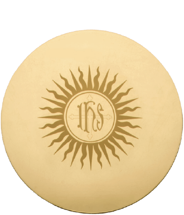 5½-Inch IHS Engraved Scale Paten, High-Polished Gold Finish