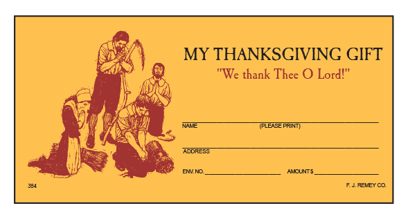 #384 - Thanksgiving Offering Envelopes | Catholic Church Stock Envelopes
