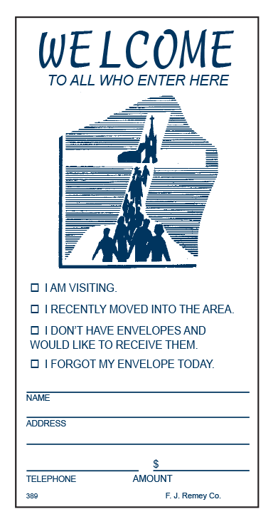 #389 - Welcome Offering Envelopes | Catholic Church Stock Envelopes