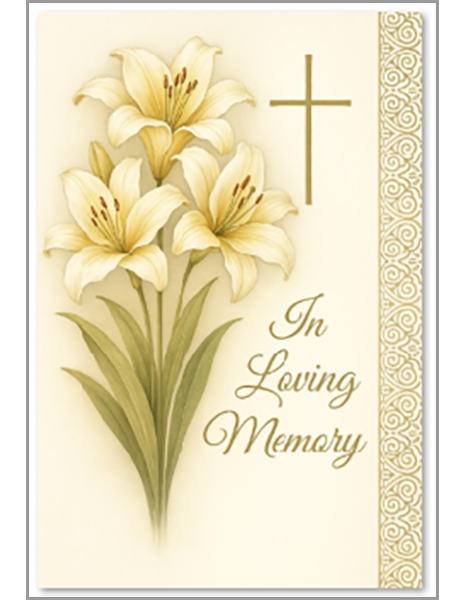 MC 41 Stock Mass Card – In Loving Memory | Catholic Mass Cards for Parishes