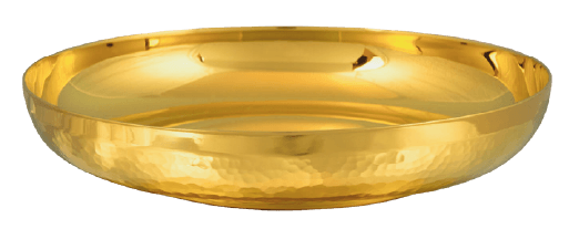 6⅛-Inch Textured Bowl Paten, 24K Gold Plated, 150 Hosts
