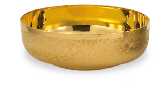 6-1/8 in 24K Gold-Plated Hammered Open Ciborium