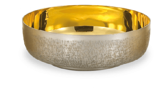 6-1/8 in Silver-Ox Straw Textured Gold-Lined Open Ciborium