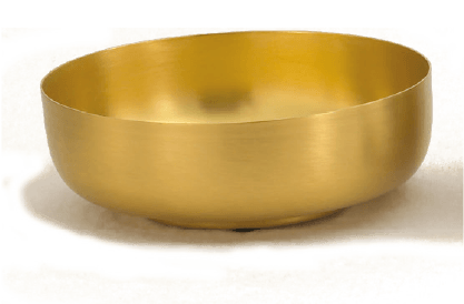 24K Gold-Plated Open Ciborium, 6-1/8 Inch Bowl | Satin Finish