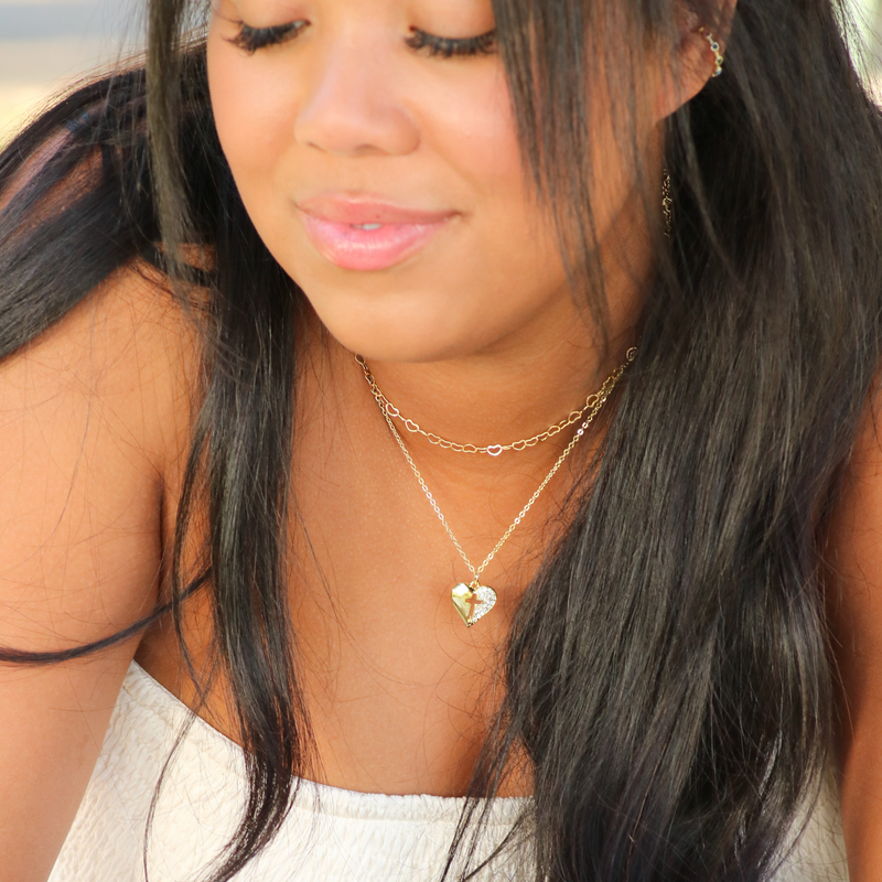 Joyful Hearts Layering Necklace in Gold and Silver
