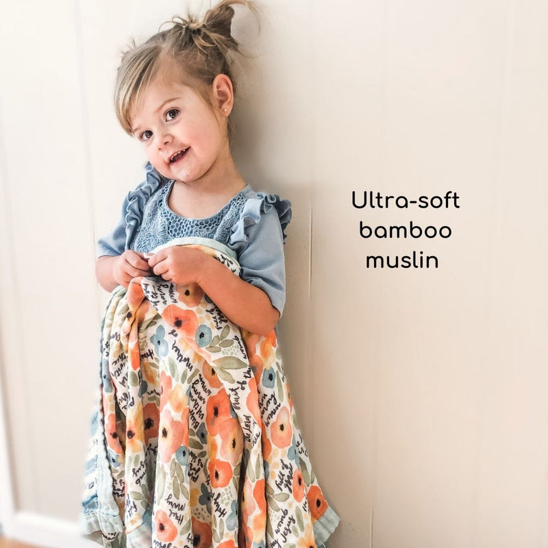 Watercolor Hail Mary Luxury Double Sided Muslin Catholic Blanket