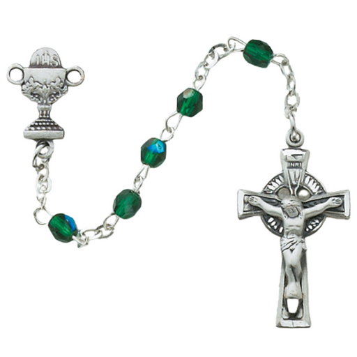 3mm Green Irish Communion Rosary