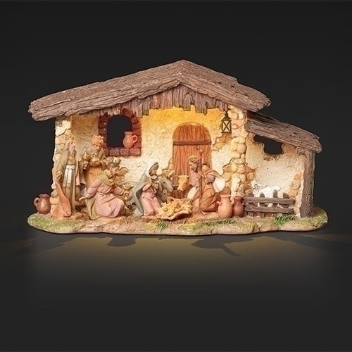 4.75" H Musical Nativity Scene Stable
