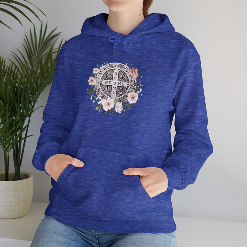 Benedictine Floral Hooded Sweatshirt – Cozy and Stylish