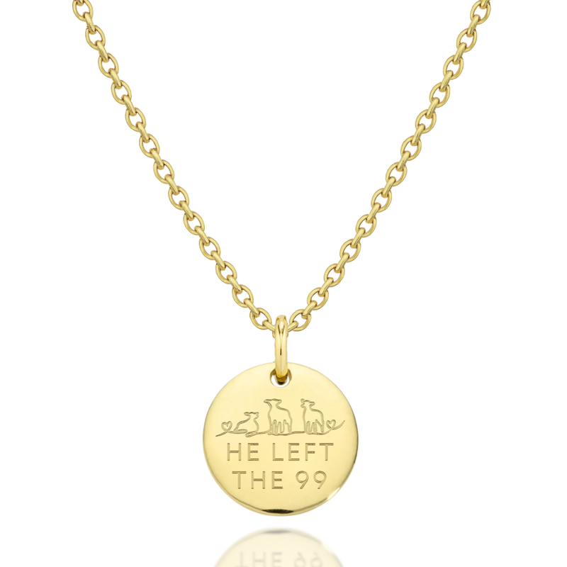 'He Left The 99' Necklace in Gold, Silver & Rose Gold