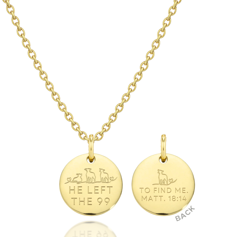 'He Left The 99' Necklace in Gold, Silver & Rose Gold