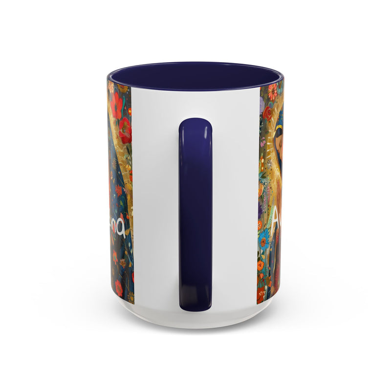 Our Lady Accent Coffee Mug – Ave Maria Gratia Plena Prayer Design (11/15oz)