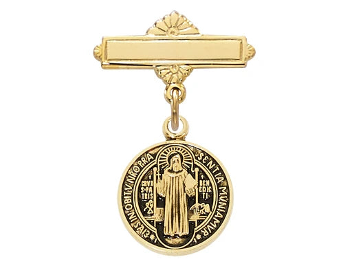 Rosario de cuentas chapadas en cobre con medalla de San Benito
