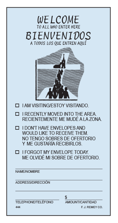 #389 - Welcome Offering Envelopes | Catholic Church Stock Envelopes