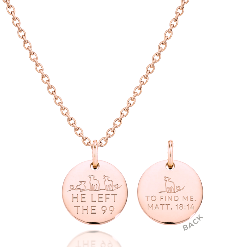 'He Left The 99' Necklace in Gold, Silver & Rose Gold