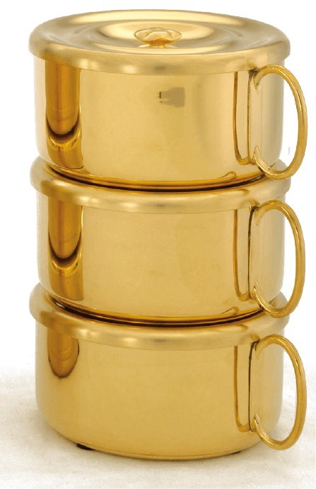 24K Gold-Plated 3-Piece Stacking Ciboria Set for 480 Hosts