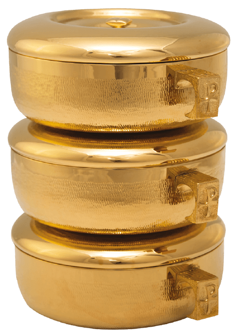 24K Gold Straw-Texture Stacking Ciboria Set, 825 Hosts