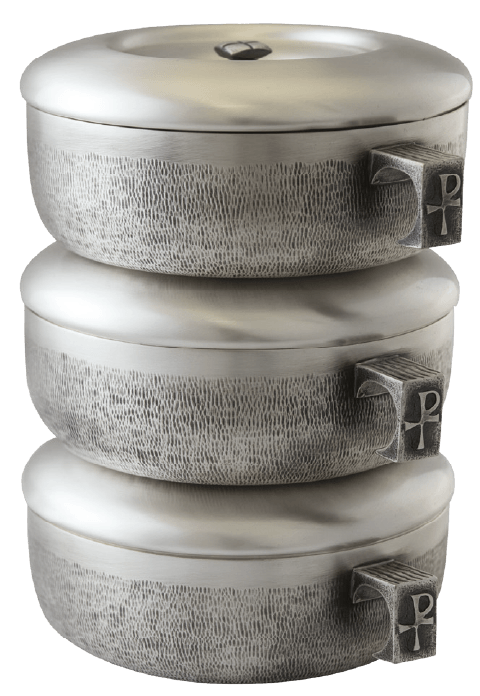 Silver-Ox Gold-Lined Straw-Texture Stacking Ciboria Set, 825 Hosts