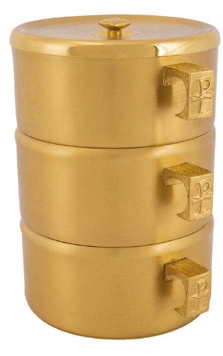 24K Gold-Plated Satin 3-Piece Stacking Ciboria Set