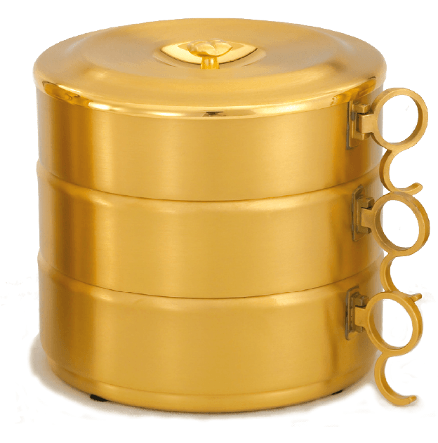 24K Gold Satin Stacking Ciboria Set with Swing Handles