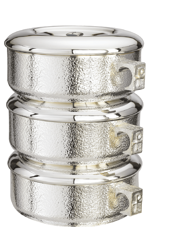 Silver-Plated Talon-Texture Stacking Ciboria Set, 825 Hosts
