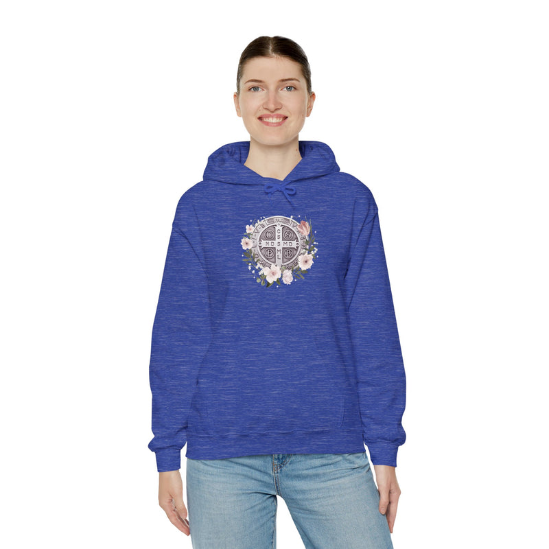 Benedictine Floral Hooded Sweatshirt – Cozy and Stylish