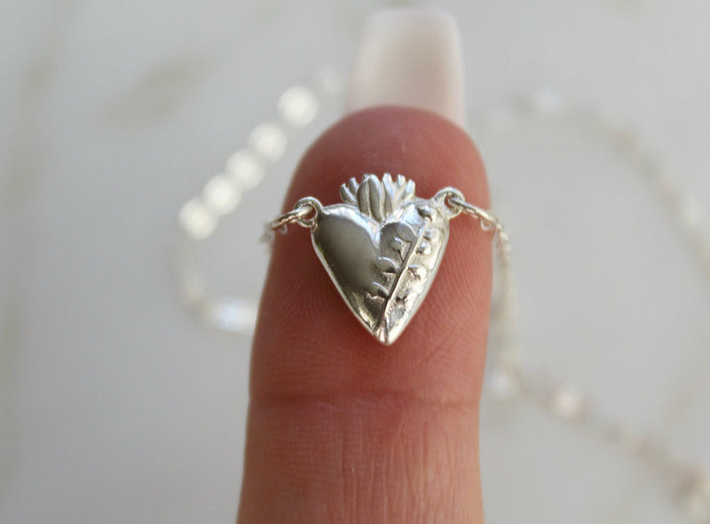 Chaste Heart Of St. Joseph Necklace In Sterling Silver