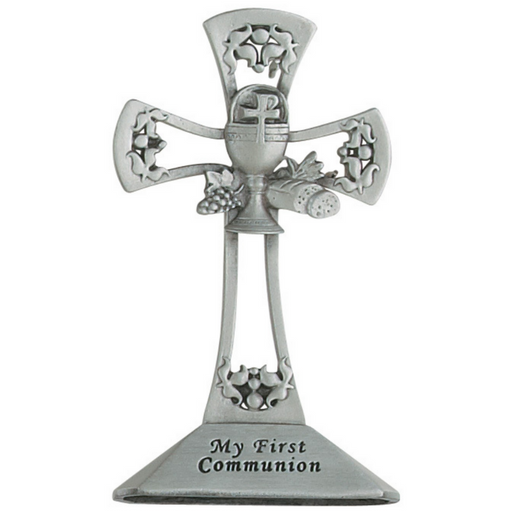 4" Pewter Standing Communion Cross
