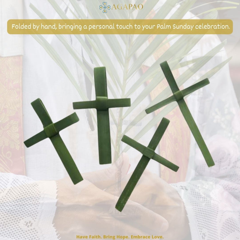 Green Fresh Palm Cross - 25 Pieces Per Package