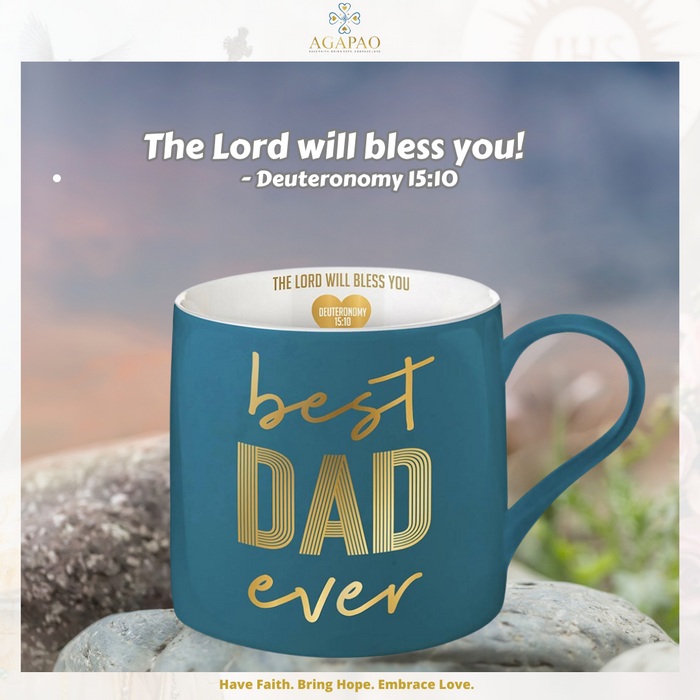 Taza Best Dad Ever y Salmo 25:4 Tarjeta del Día del Padre - Regalo especial del Día del Padre