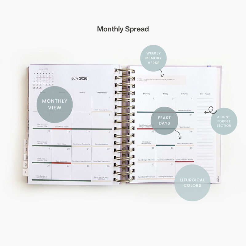 2026 Calendar Year Catholic Liturgical Planner // Big Layout