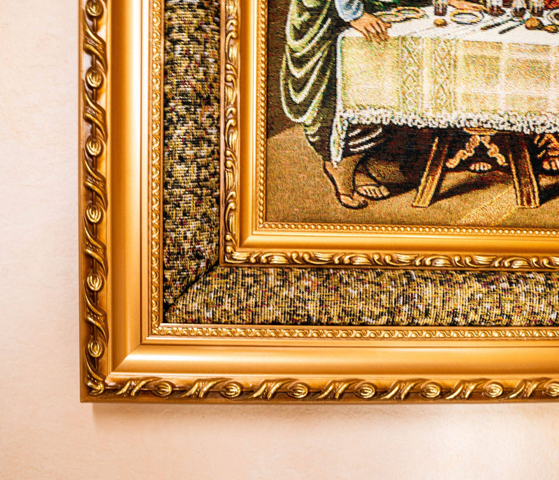 The Last Supper Double Padded Tapestry – Handcrafted Religious Wall Art in Gold Frame
