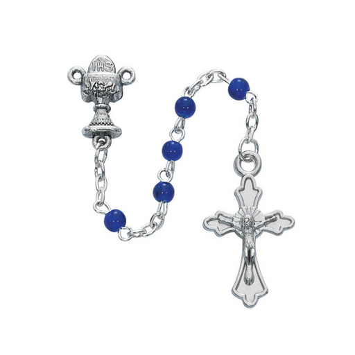 4mm Blue Pearl Communion Rosary