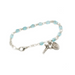 4mm Glass Beads Sterling Silver Cross Aqua Bracelet and Miraculous Medal