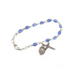 4mm Glass Beads Sterling Silver Crucifix Blue Bracelet and Miraculous Medal