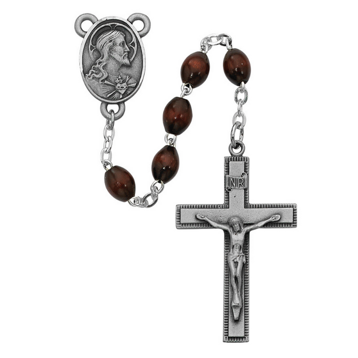 4x6mm Brown Wood Bead Rosary