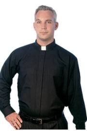 Omega 5000 Long Sleeves Black Tab Shirt – Premium Clerical Apparel for Comfort & Style