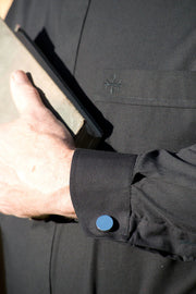 Omega 5000 Long Sleeves Black Tab Shirt – Premium Clerical Apparel for Comfort & Style