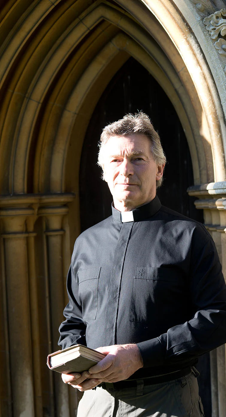 5000 Long Sleeves Black Tab Shirt – Premium Clerical Apparel for Comfort & Style