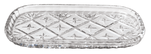 Lead Crystal Rectangular Tray for Cruets, 7-1/2 x 4-3/16 Inches