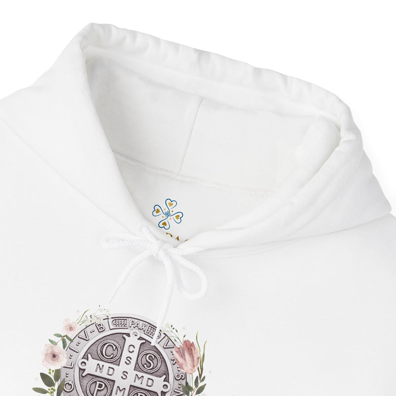 Benedictine Floral Hooded Sweatshirt – Cozy and Stylish