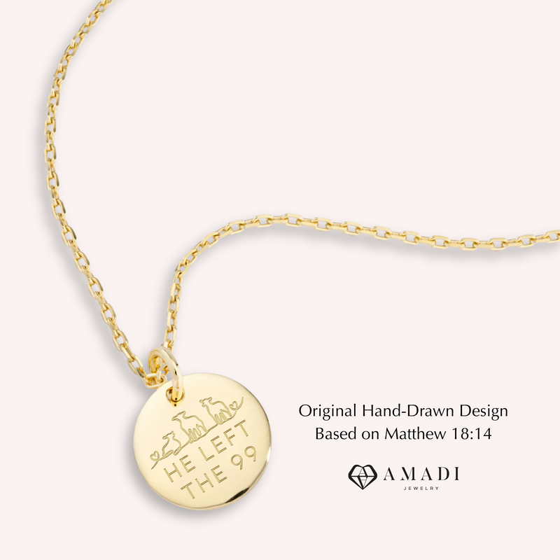 'He Left The 99' Necklace in Gold, Silver & Rose Gold